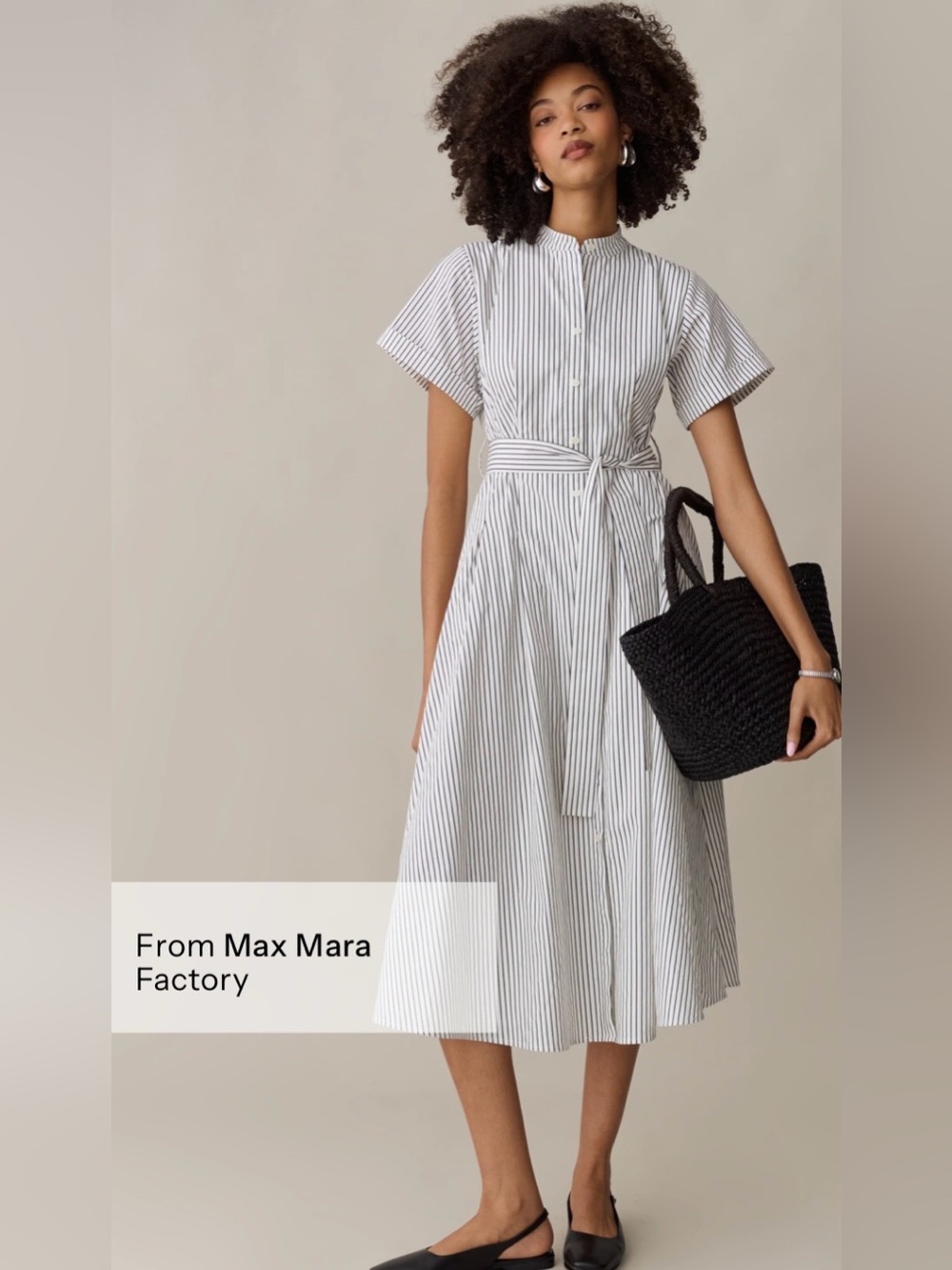 CAARA Few Moda Juniper Cotton Dress Size 8 Stripe NWT Max Mara Inspired
